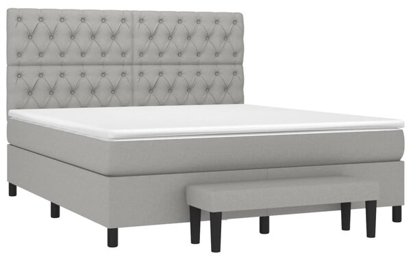 Box spring postel s matrací světle šedá 160 x 200 cm textil 3136845