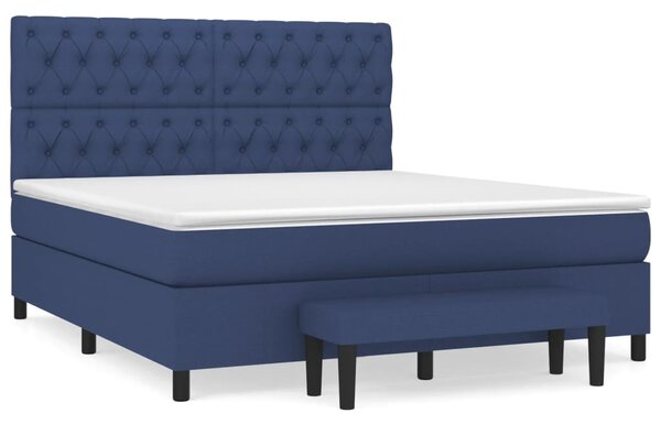Box spring postel s matrací modrá 160x200 cm textil 3136851