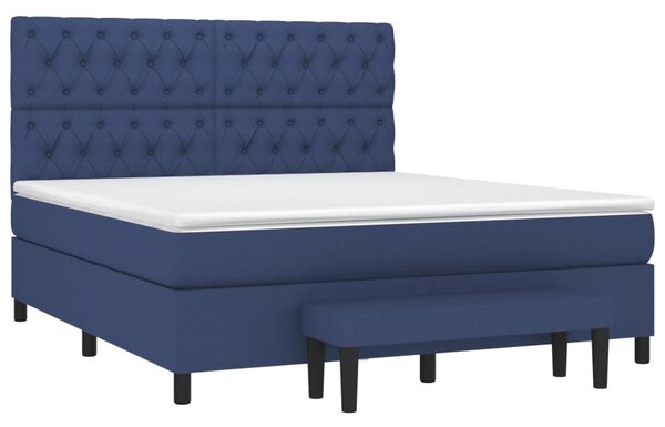 Box spring postel s matrací modrá 160x200 cm textil 3136851