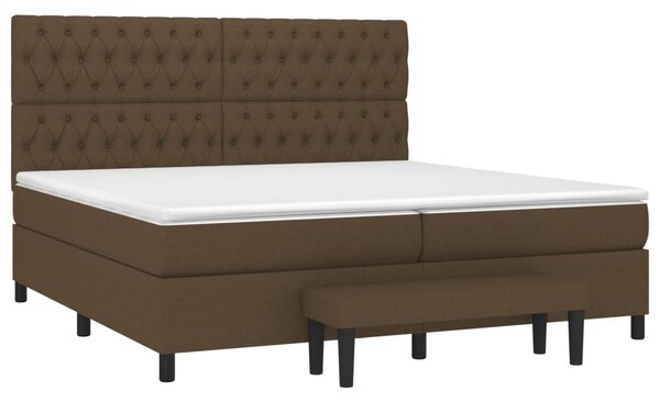 Box spring postel s matrací tmavě hnědá 200x200 cm textil 3136864