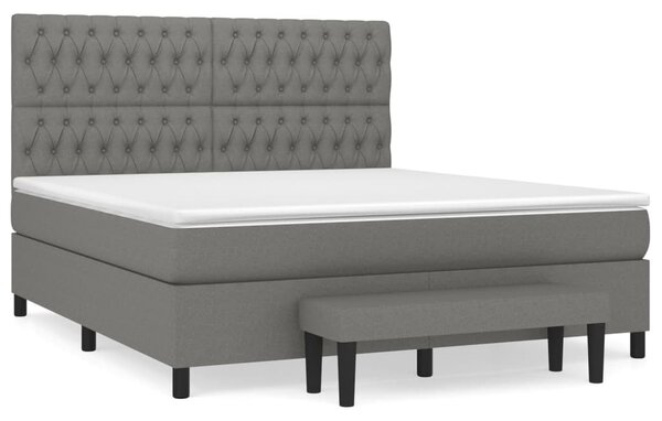 Box spring postel s matrací tmavě šedá 180x200 cm textil 3136854