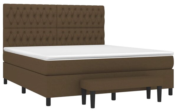 Box spring postel s matrací tmavě hnědá 180x200 cm textil 3136856