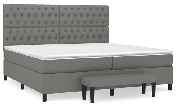 Box spring postel s matrací tmavě šedá 200x200 cm textil 3136862