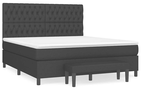Box spring postel s matrací černá 180x200 cm textil 3136855