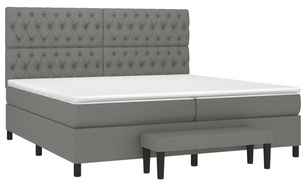 Box spring postel s matrací tmavě šedá 200x200 cm textil 3136862