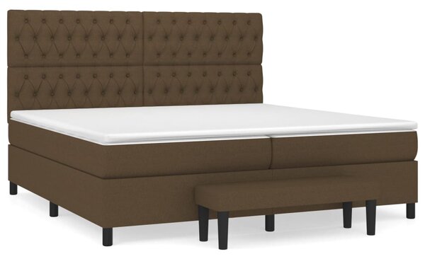Box spring postel s matrací tmavě hnědá 200x200 cm textil 3136864