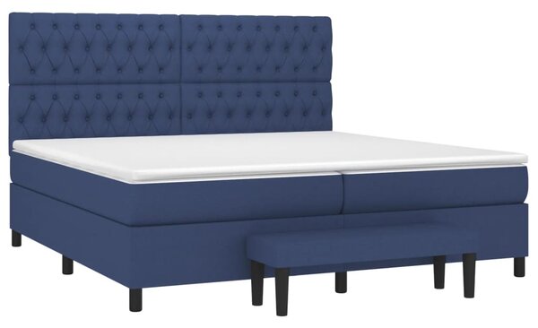 Box spring postel s matrací modrá 200x200 cm textil 3136867