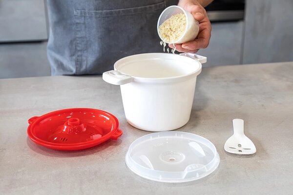 KitchenCraft rýžovar do mikrovlnné trouby 1,5 l, s odměrkou a lopatkou, bez BPA KCRICECOOK