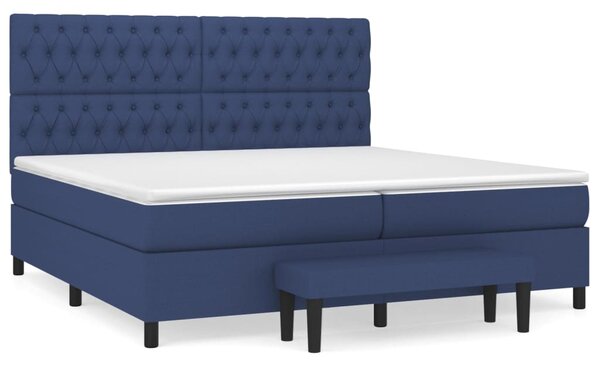Box spring postel s matrací modrá 200x200 cm textil 3136867
