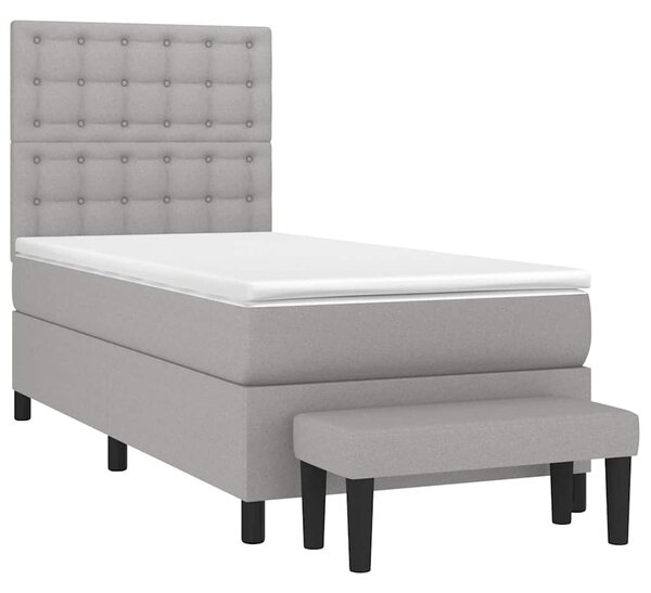 Box spring postel s matrací světle šedá 80 x 200 cm textil 3136869