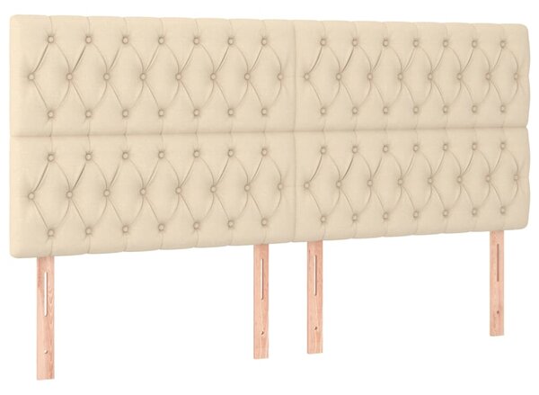 Box spring postel s matrací krémová 200x200 cm textil 3136866