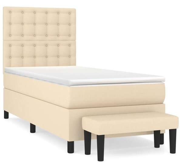 Box spring postel s matrací krémová 80 x 200 cm textil 3136874