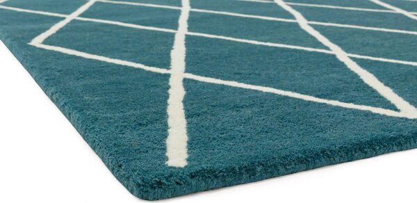Modrý koberec Swans Diamond Teal Rozměry: 80x150 cm