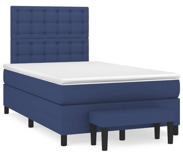 Box spring postel s matrací modrá 120x200 cm textil 3136907