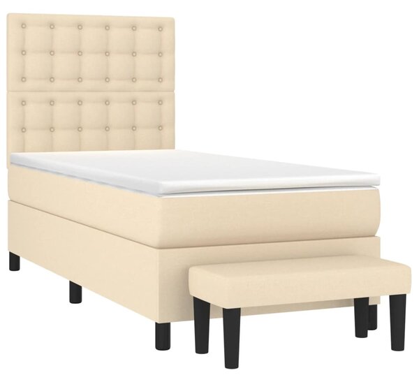Box spring postel s matrací krémová 80 x 200 cm textil 3136874