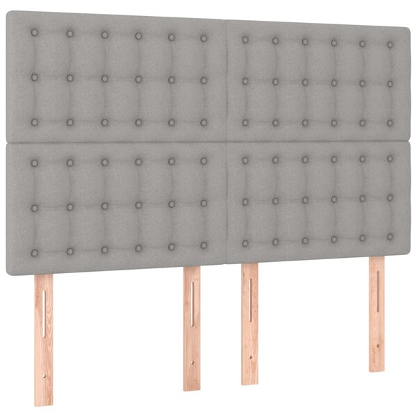 Box spring postel s matrací světle šedá 140 x 200 cm textil 3136917