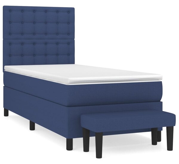 Box spring postel s matrací modrá 80x200 cm textil 3136875