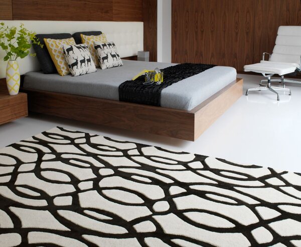 Černý koberec Blondie Wire White Rozměry: 70x240 cm