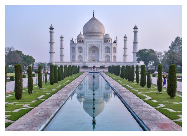 Skleněný obraz - Taj Mahal za východu slunce (70x50 cm)