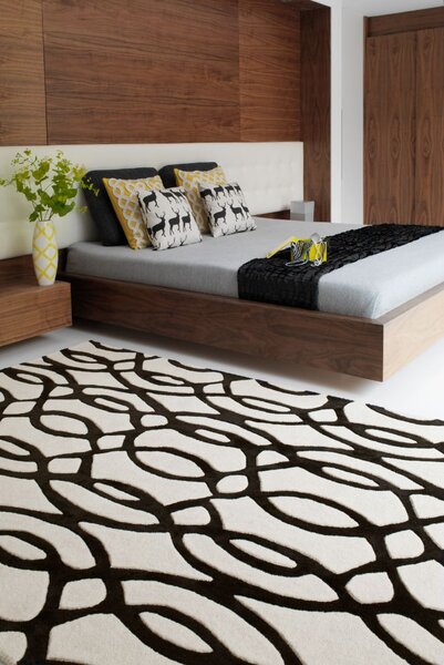 Černý koberec Blondie Wire White Rozměry: 70x240 cm