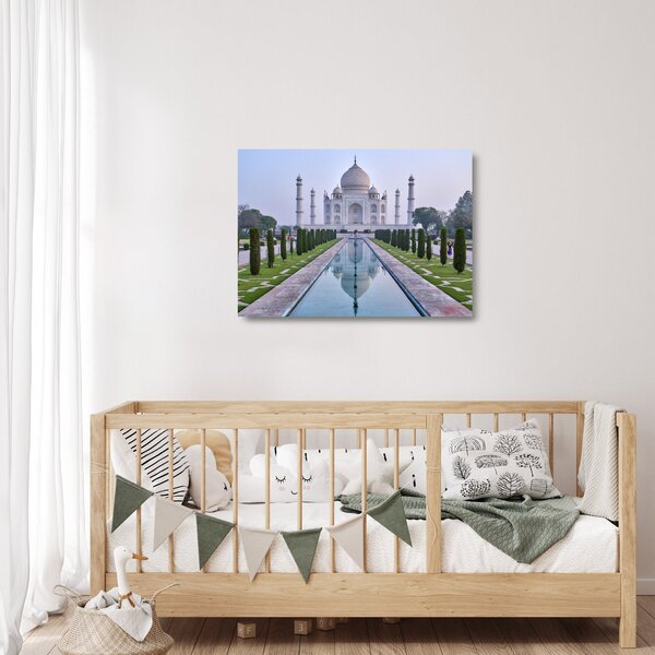 Skleněný obraz - Taj Mahal za východu slunce (70x50 cm)