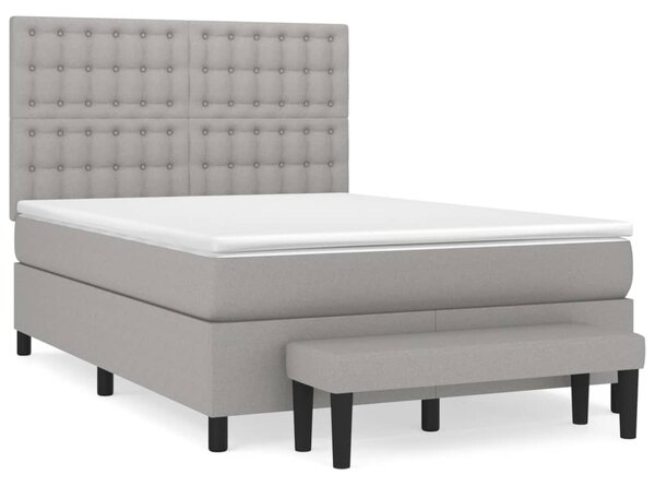 Box spring postel s matrací světle šedá 140 x 200 cm textil 3136917