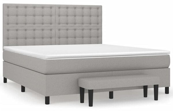 Box spring postel s matrací světle šedá 160 x 200 cm textil 3136925