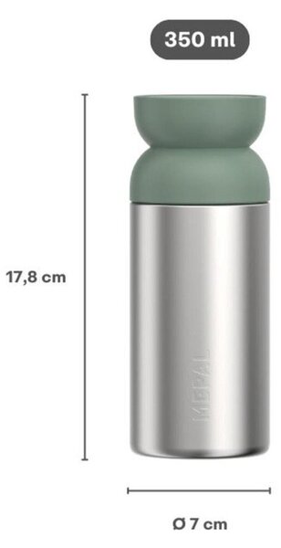 Termo hrnek z nerezové oceli ve stříbrné barvě/šalvějově zelený 350 ml Ellipse – Mepal