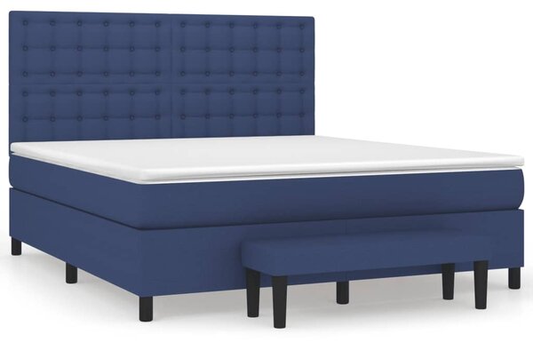 Box spring postel s matrací modrá 160x200 cm textil 3136931