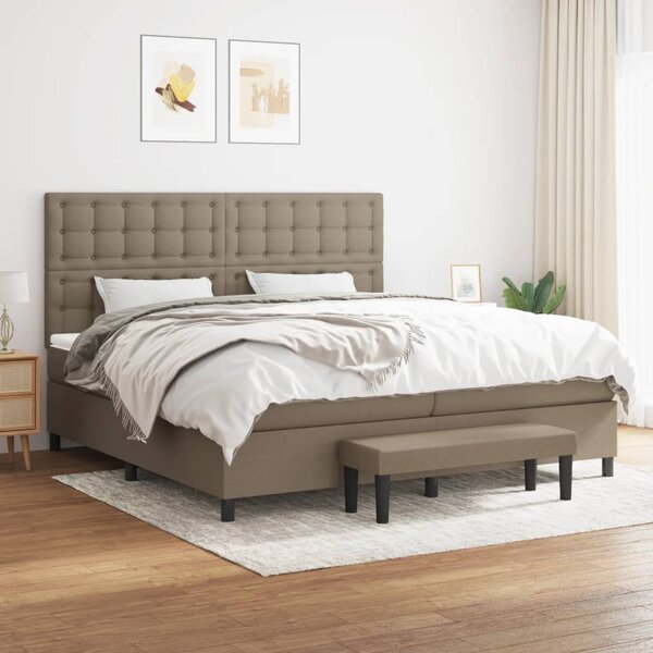 Box spring postel s matrací taupe 200x200 cm textil 3136945