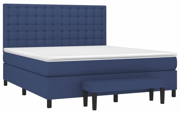 Box spring postel s matrací modrá 160x200 cm textil 3136931