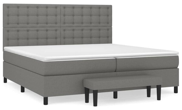 Box spring postel s matrací tmavě šedá 200x200 cm textil 3136942