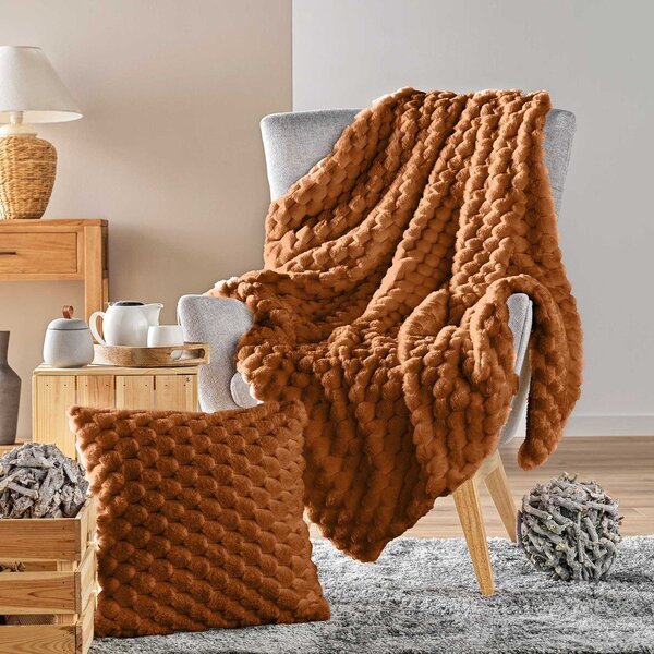Světle hnědá deka z mikroplyše 220x240 cm Frosty – douceur d'intérieur