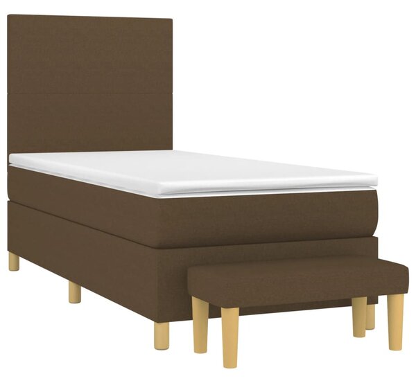 Box spring postel s matrací tmavě hnědá 80x200 cm textil 3136952