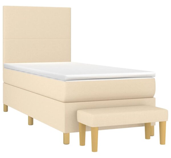 Box spring postel s matrací krémová 90x190 cm textil 3136962