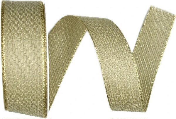 Stuha tkaná Luxe Shine – Mokka krémová 25mm x 3m (11,-Kč/m)