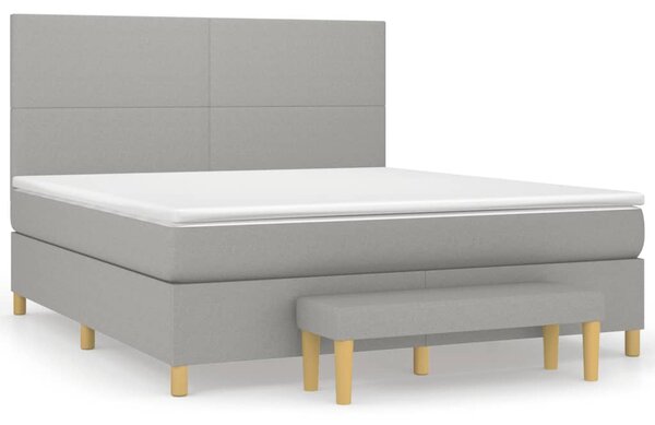 Box spring postel s matrací světle šedá 160 x 200 cm textil 3137005