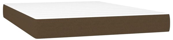 Box spring postel s matrací a LED tmavě hnědá 140x200 cm textil 3139200