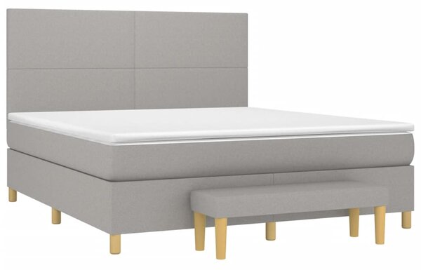 Box spring postel s matrací světle šedá 160 x 200 cm textil 3137005