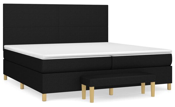 Box spring postel s matrací černá 200x200 cm textil 3137023