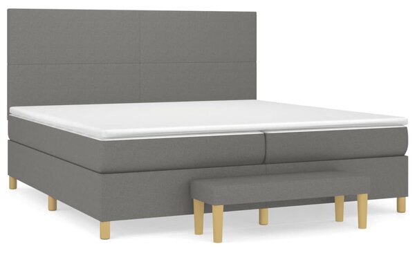 Box spring postel s matrací tmavě šedá 200x200 cm textil 3137022
