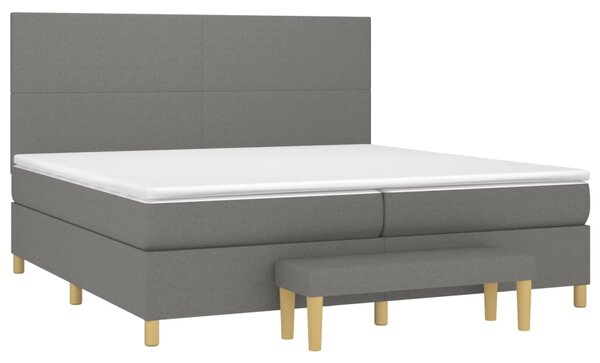 Box spring postel s matrací tmavě šedá 200x200 cm textil 3137022