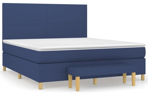 Box spring postel s matrací modrá 160x200 cm textil 3137011
