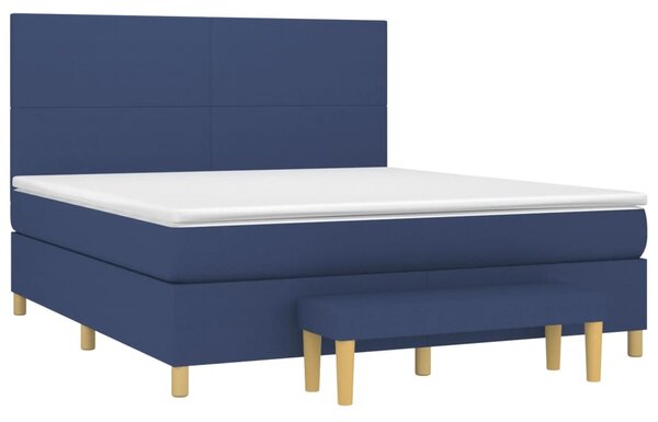 Box spring postel s matrací modrá 160x200 cm textil 3137011
