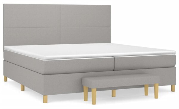 Box spring postel s matrací světle šedá 200 x 200 cm textil 3137021