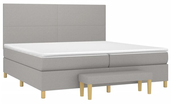 Box spring postel s matrací světle šedá 200 x 200 cm textil 3137021