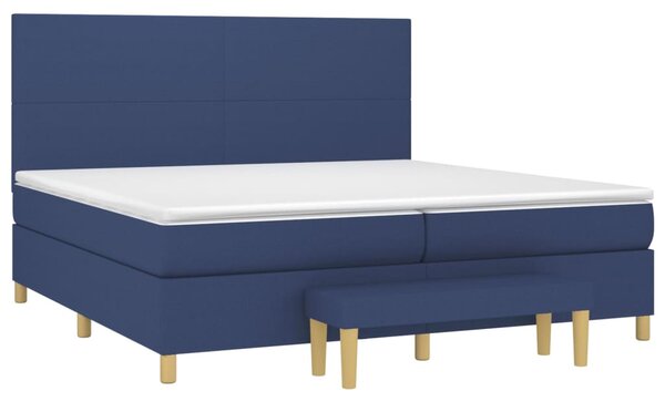 Box spring postel s matrací modrá 200x200 cm textil 3137027