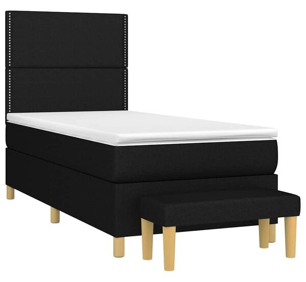 Box spring postel s matrací černá 90x190 cm textil 3137039