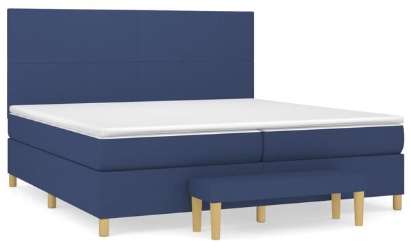 Box spring postel s matrací modrá 200x200 cm textil 3137027