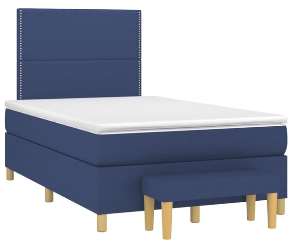 Box spring postel s matrací modrá 120x200 cm textil 3137067